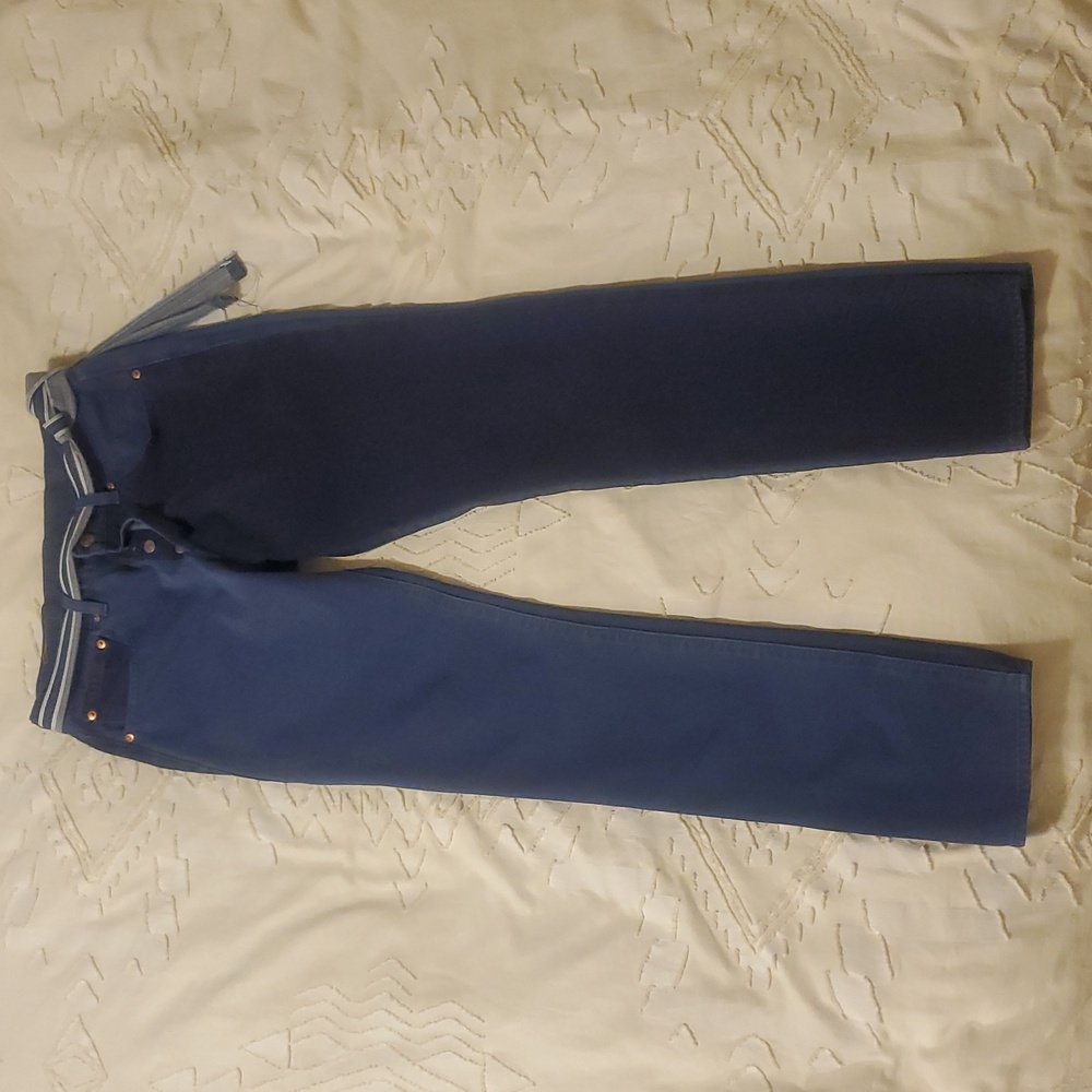 Levi's 501 Custom Taper Color Block Skate Jeans + White Oak Cone Selvedge Belt - Picture 2 of 16